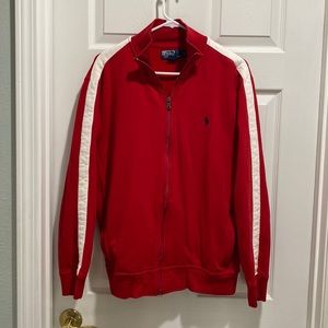 Polo Ralph Lauren Men’s Athletic Fleece Track Jacket Zip Front Red Large